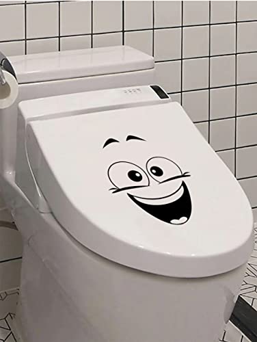 Funny Laughing Emoji Toilet Decal Sticker for Bathroom Decor - 8 Inches