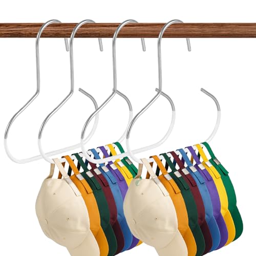 Durable Hat Organizer Hanger - 4pcs Anti-Slip Baseball Cap Storage