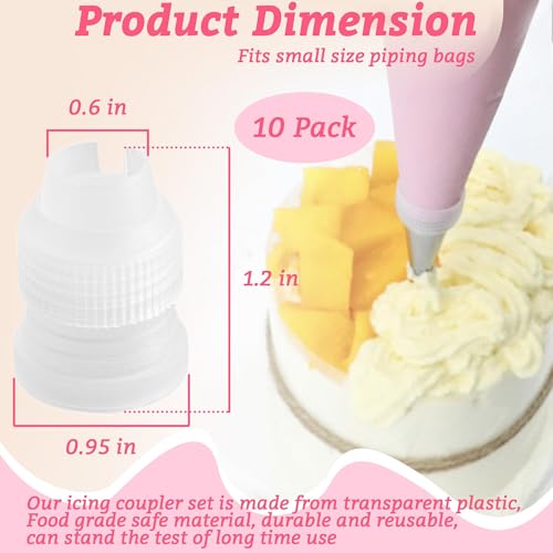 10 Pack Small Piping Bag Couplers for Icing Nozzles - LUTQ