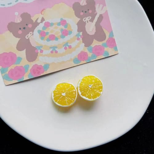 Jowxsx Lemon Slices Hair Clips Duckbill Fruit Hairpins for Women