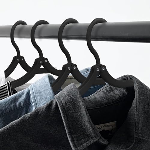 6PCS Black Portable Folding Clothes Hangers for Travel