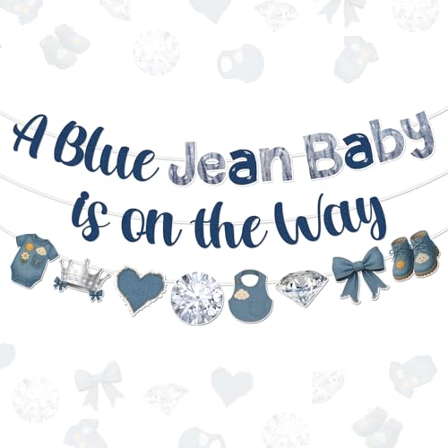 Blue Jean Baby Shower Banner – Denim & Diamonds Decor