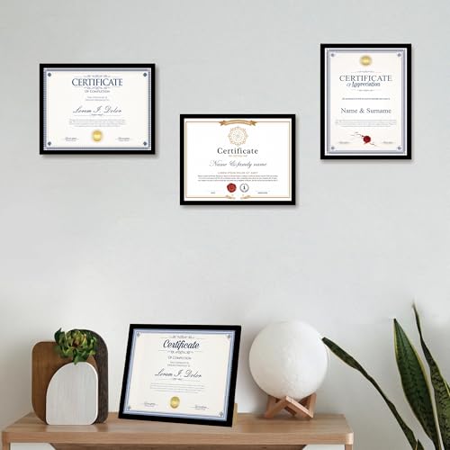 Hongkee Black 8.5x11 Picture Frame for Document & Certificate Display
