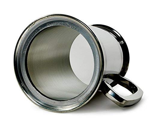 Glass Base 1 Pint Pewter tankard with line decoration (Glass Base Tankard)