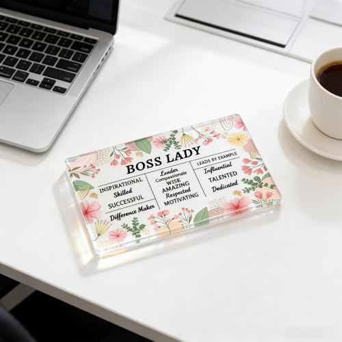 Boss Lady Acrylic Desk Plaque - Office Decor Gift for Female Manager