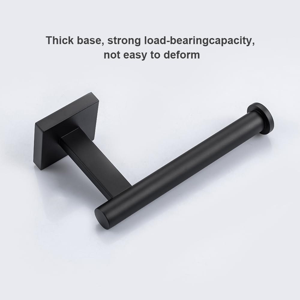 Modern Matte Black 304 Stainless Steel Toilet Paper Holder Wall Mounted Permanent Bathroom Tissue Roll Holder Toilet Paper Roll Holder Luxe Finish Toilet Roll Holder Sleek Stylish toilet tissue holder