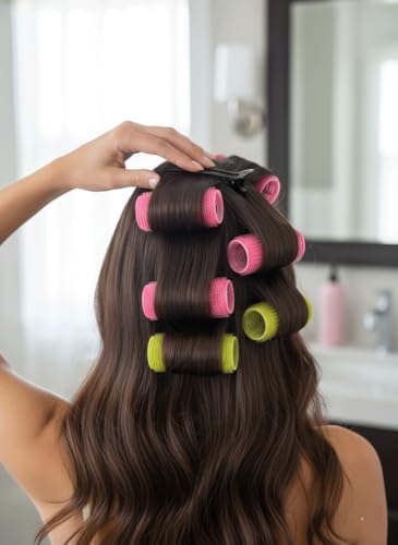 THE UM24 Small Self-Grip Hair Curlers Rollers 6-Piece Set for Salon & Home