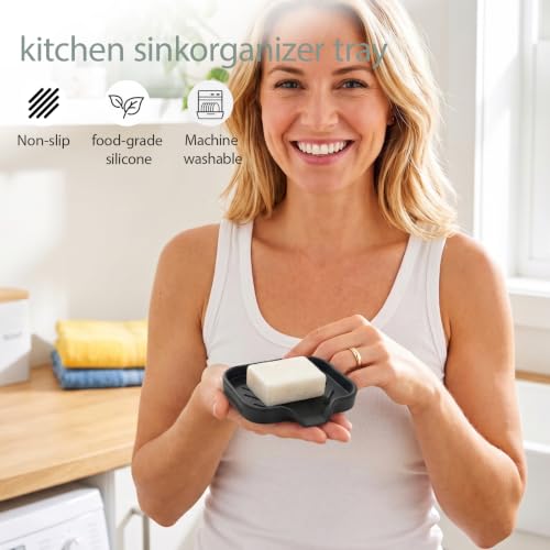 MicoYang Silicone Soap Dish with Drain Spout - Non-Slip & Dishwasher Safe