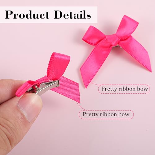 50-Piece Mini Hair Bow Clips Small Ribbon Hair Barrettes for Women and Girls