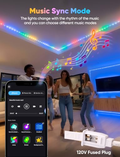 LED Strip Lights RGB+IC with Warm & Cool White, 65ft/20m