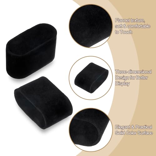 uxcell 4Pcs Black Watch Display Pillow Set, 2.8" Flannelette Cushion for Jewelry