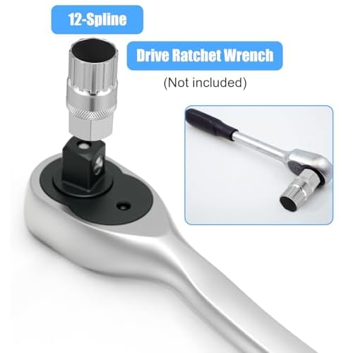 2Pcs Freewheel Removal Tool, Free Wheel Removing Tool for Bicycle Repair, 12 Spline Freewheel Removal Compatible with Shimano/Sunrace/SRAM/DNP, Lockring Tool for Home & Professional Use