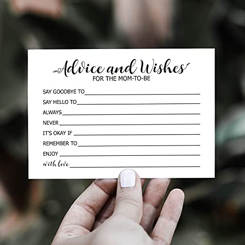 Baby Shower Advice Cards - 50 Pack 4x6 Inch Wishes for New Mom