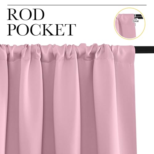 NICETOWN Rouge Pink Blackout Curtains - 42" x 48" (2 Panels)