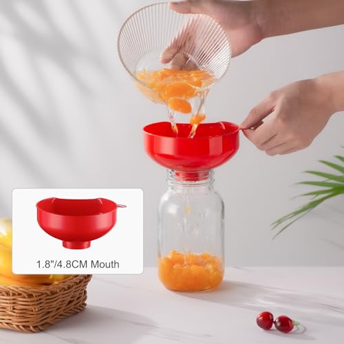 Pisol Red Wide Mouth Funnel for Kitchen Use - Food Grade, Rotating Design, 4 Sizes