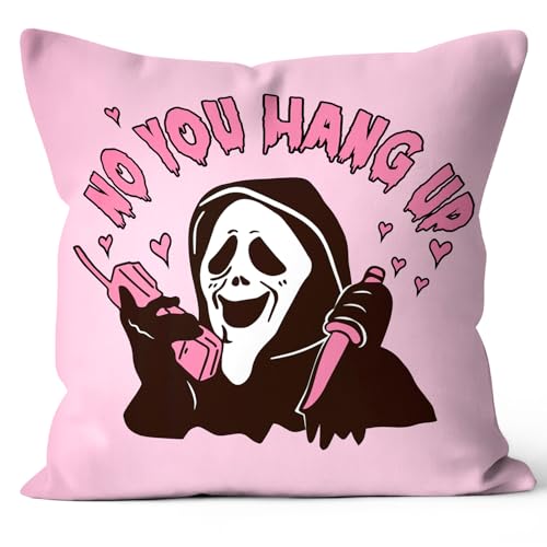Funny Pink Ghost Pillow Cover - 18x18 Inch Halloween Decor