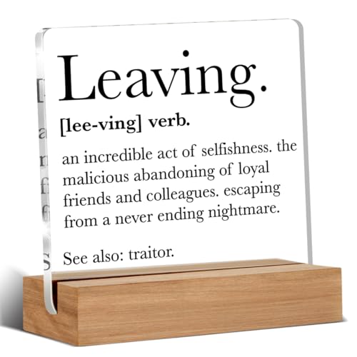 ILSYINH Farewell Acrylic Sign for Coworkers Leaving Gift 4 x 4 Inches