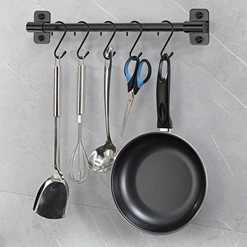 HiGift 12-Pack 4.5-Inch Vinyl Coated S-Hooks, Heavy Duty Non-Slip Black Steel
