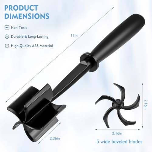 2-Pack Heat-Resistant Meat Masher with 5 Curved Blades