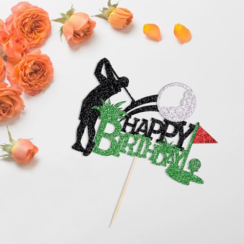 Kaoenla Golf Happy Birthday Cake Topper - Golf Theme Celebration Decor