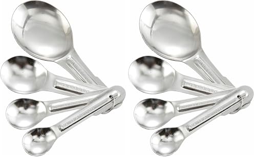 Winco 4-Piece Stainless Steel Measuring Spoon Set (Pack of 2)
