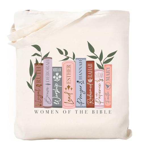 Cute Canvas Tote Bag with Inner Pockets for School