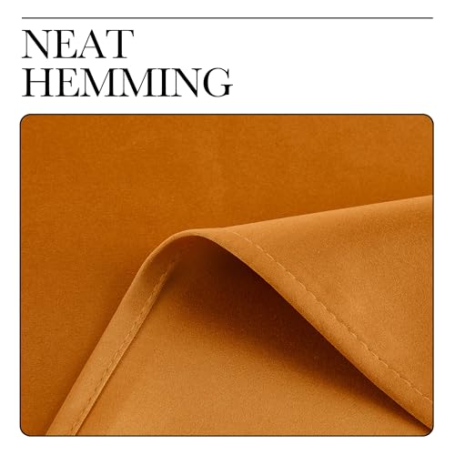 NICETOWN Orange Blackout Curtains - 42"W x 63"L Faux Silk Grommet Drapes