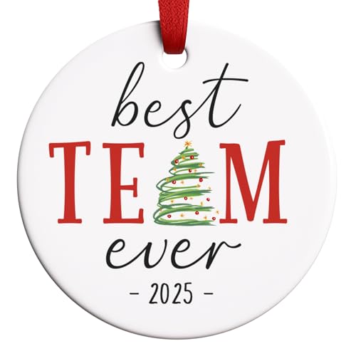 Team Appreciation Christmas Ornament - Double-Sided Ceramic Gift