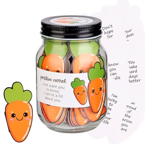 60 PCS Carrot Affirmation Cards Gift Set for Emotional Support
