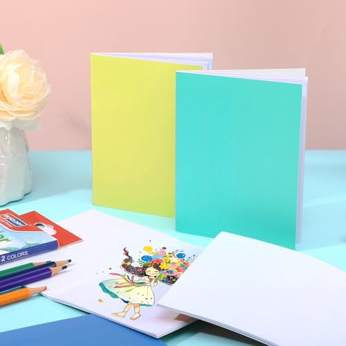 Prudiut 8 Pack A6 Blank Sketchbooks with 12 Colored Pencils
