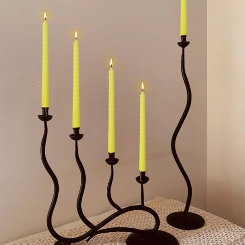 Yellow Spiral Taper Candles 12 Pack 10 Inch Unscented - ECLHTLNY Variation