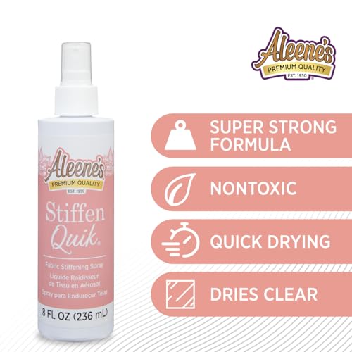 Aleene's Stiffen Quik Pump Spray Fabric Stiffener 8 oz - Quick Dry, Nontoxic, for Draping & Shaping Fabrics
