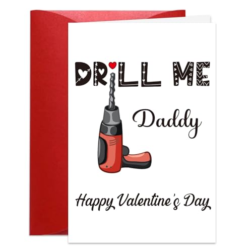 Funny Valentine's Day Card for Him - Naughty Drill Me Daddy Design
