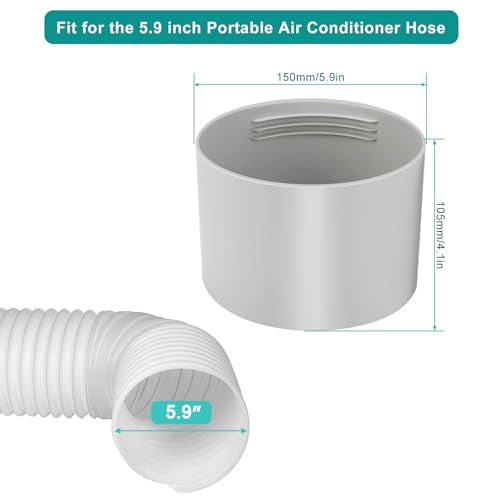 Kifiray 5.9 Inch Portable AC Hose Connector - Universal Vent Pipe Coupler
