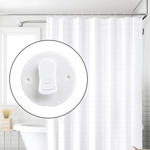 Self-Adhesive Shower Curtain Clips - 12 Pack White Water Weights