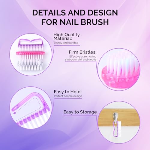 MelodySusie 3-Pack Nail Brush Set for Cleaning Fingernails and Toenails