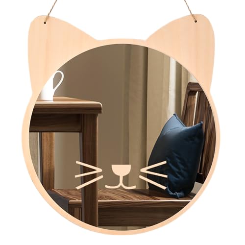 iCAGY Cat Wall Mirror for Kids - 11.8" Shatterproof Acrylic Safety Decor