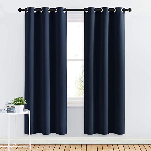 NICETOWN Navy Blackout Curtains 34" x 72" - 2 Panels, Thermal Insulated Grommet Drapes