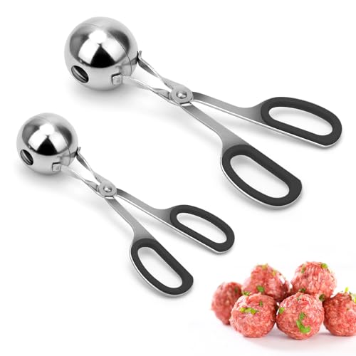 AHIER 2PCS Black Non-Stick Meatball Maker with Detachable Handles