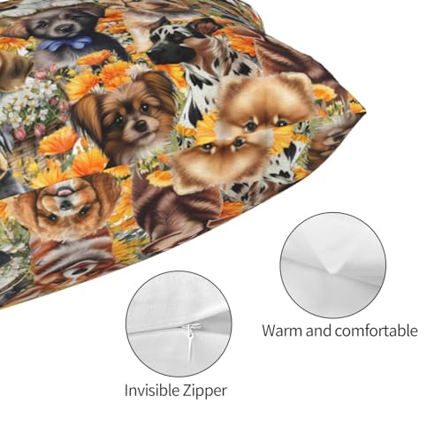 Dog Print Pillowcase 16"x24" Soft Polyester Rectangular Cushion Cover