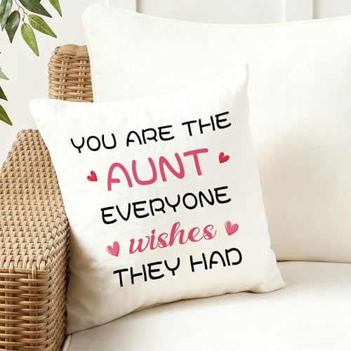 Personalized Aunt Throw Pillow Cover - 18x18 Inch Gift