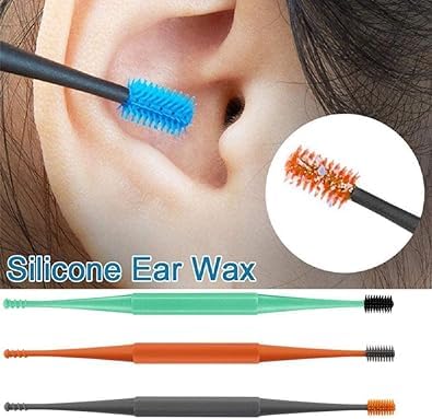 Dual-Sided Silicone Ear Wax Removal Tool with Rotating Spiral Head
