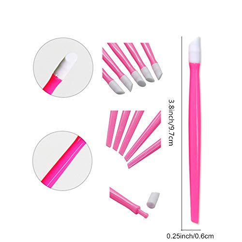 Erewa 24 Pcs Rubber Nail Cuticle Pusher with Plastic Handle Assorted Colors