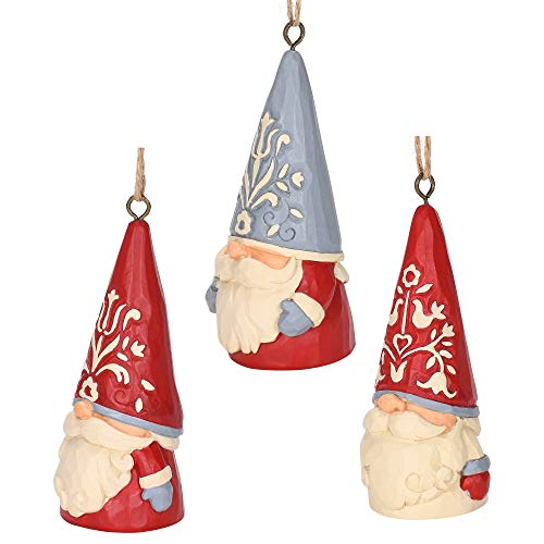 Jim Shore Heartwood Creek Gnome Ornament Set - Nordic Noel Miniature Hanging Decorations