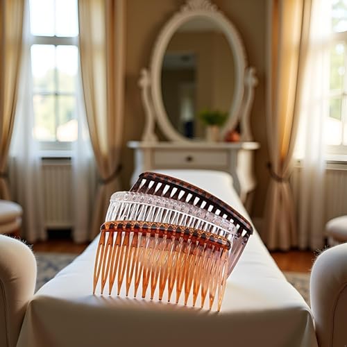 French Side Hair Combs 3-Pack Plastic Insert Combs for Women