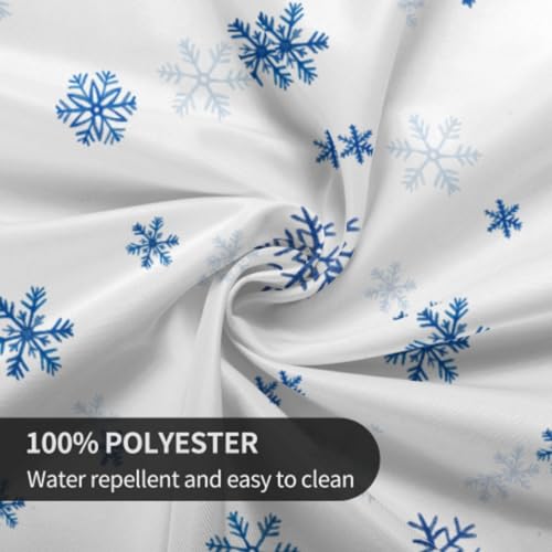 Giwawa Christmas Round Tablecloth 60 Inch Blue Xmas Trees Poinsettia Snowflakes Holiday Decor Variation of Xmas Trees / One Size