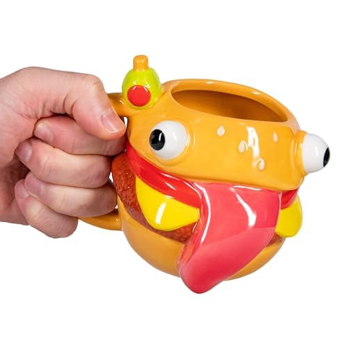 Paladone Fortnite Durrr Burger Shaped Mug 450ml, Officially Licensed Novelty Gaming Ceramic Coffee Cup for Tea, Hot Chocolate and More, Gift for Boys