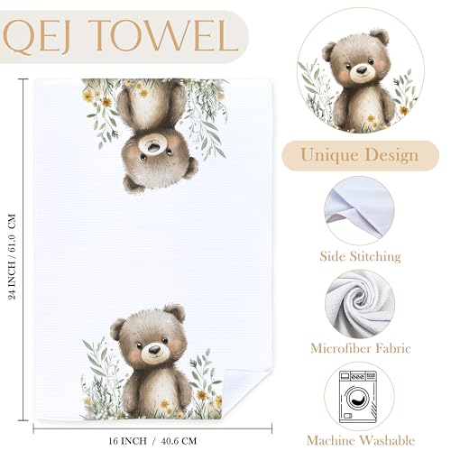 Boho Bear Decorative Hand Towels for Kids - 16x24 Inch