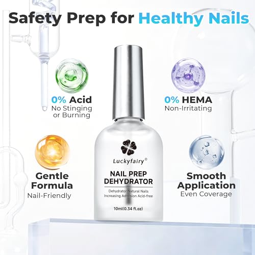 Luckyfairy Nail Dehydrator & Prep Kit - Acid-Free HEMA-Free 10ml