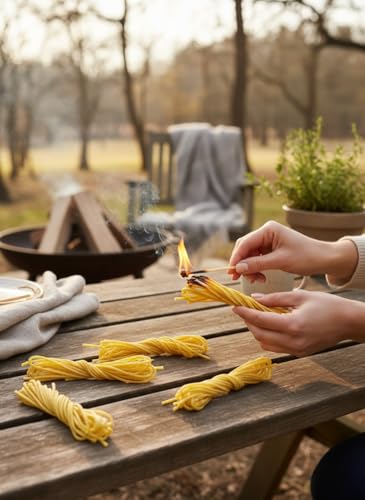 EFM Wicking Natural Beeswax Fire Starters – Waterproof Camping & BBQ Gear